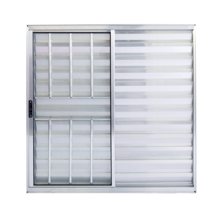 VENEZIANA MODULAR 3 FOLHAS 1,00 X 1,00 COM GRADE ALUMINIO BRILHANTE