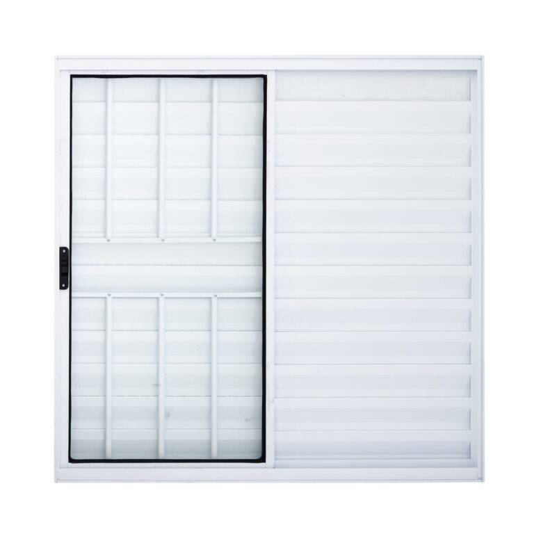 VENEZIANA MODULAR 3 FOLHAS 1,00 X 0,80 COM GRADE ALUMINIO BRANCO