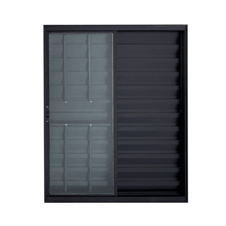 VENEZIANA MODULAR 3 FOLHAS 1,00 X 0,80 COM GRADE ALUMINIO PRETO