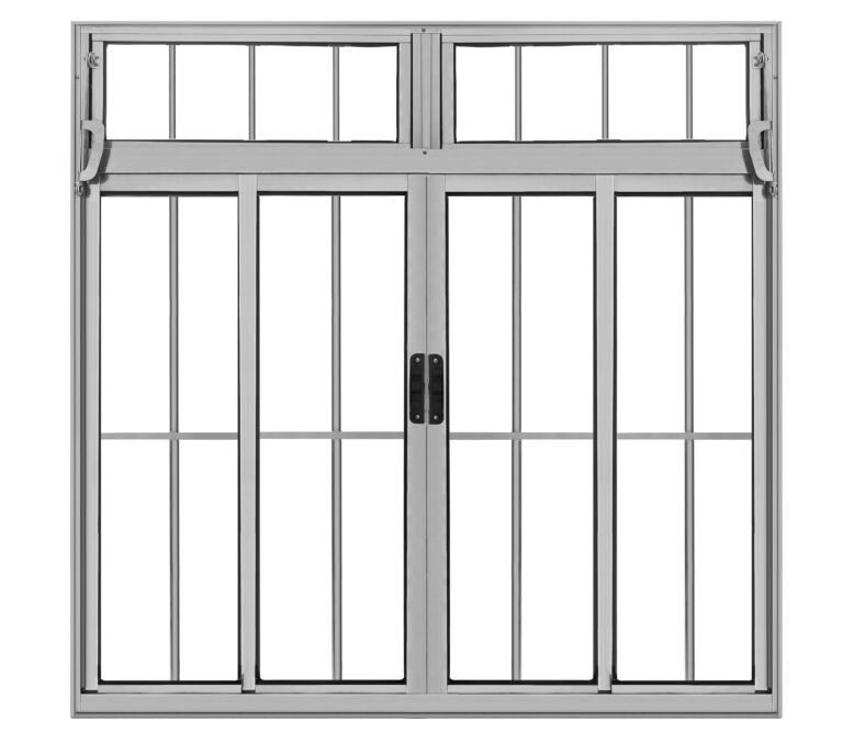 VITRO MODULAR 4 FOLHAS  BRILHANTE C/ BANDEIRA C/ GRADE 1,20 X 1,20